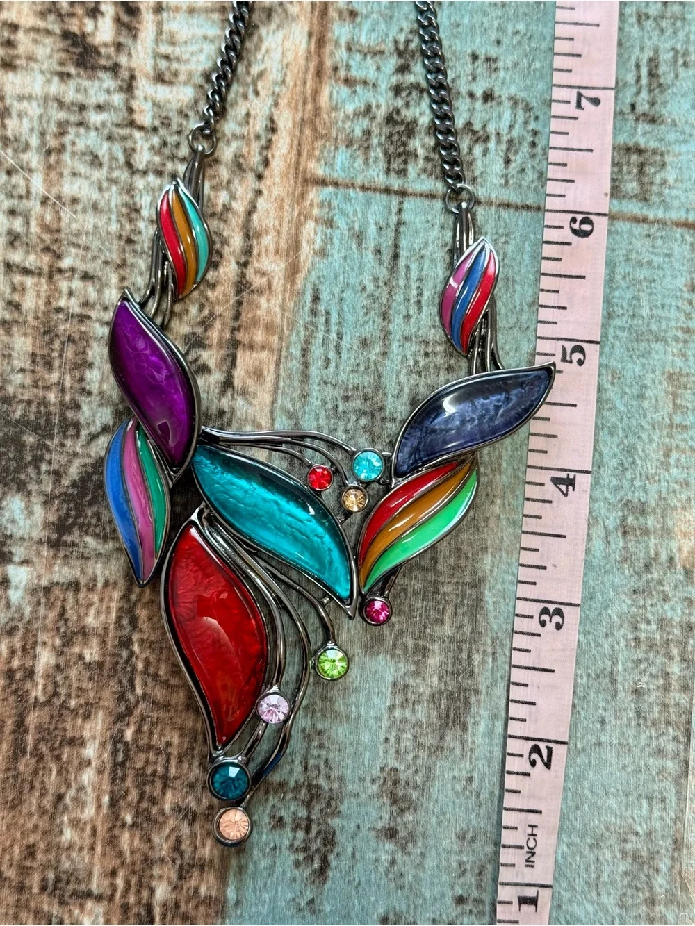 🆕 Women’s Colored Glass Necklace & Earrings Set | #B28